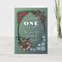 First Year Sober Anniversary Card from Group