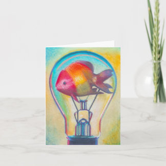 Carte "Fish Bulb" Surreal Art Notecard by Ashazart