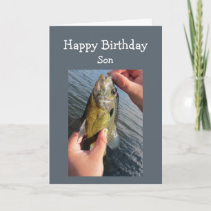 Carte Fishing Humor Son Birthday to Customize