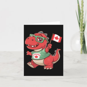 Carte Flag Canada Funny Red Dinosaur Toddler Shirt