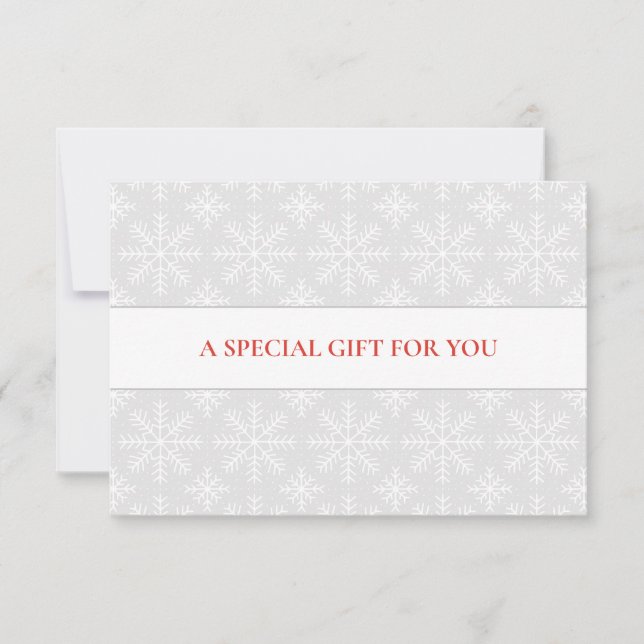 CARTE FLAKES DE NEIGE BLANC CLAIR NOËL SPÉCIAL (Devant)