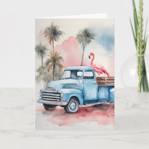 Carte Flamant rose d'anniversaire Humour