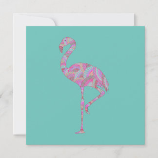 Carte Flamant rose Doodle