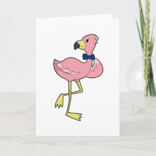 Carte Flamant rose en tant que Gentleman avec Cravate