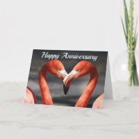 Flamant rose Love Blank Anniversaire Note Salutati