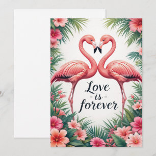 Carte Flamant rose Love Tropical Decor
