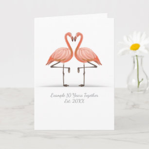 Carte Flamant Rose Personnalisé X Ans Ensemble Anniversa
