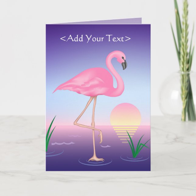 Carte Flamant rose rose (Devant)