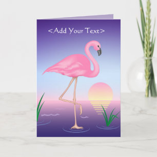 Carte Flamant rose rose