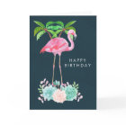 Flamant rose rose Palmiers et Succulents Anniversa