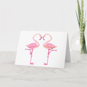 Carte Flamant rose Valentine