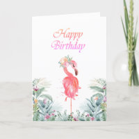 Flamants roses adorables Fleurs tropicales Anniver