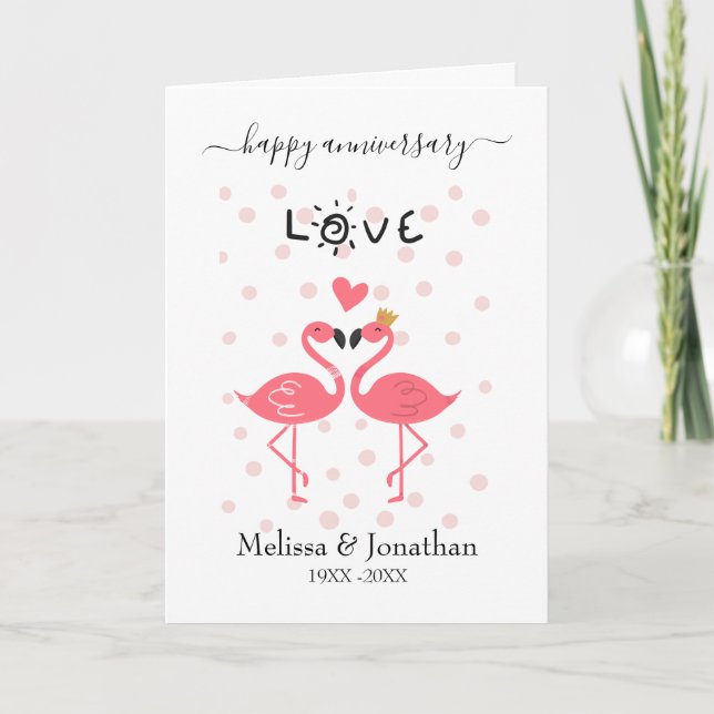Carte Flamants roses amoureux (Devant)