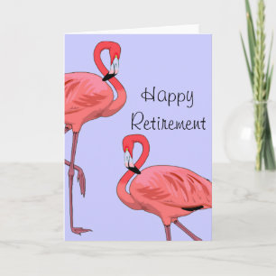 Carte Flamants roses de retraite heureux style Vintage