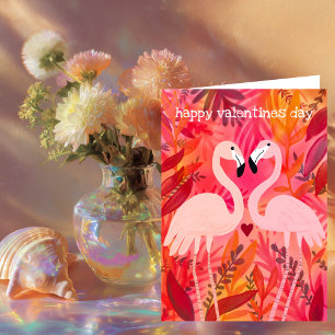 Carte FLAMANTS ROSES PINK TICKED Valentine Mignonne Whim