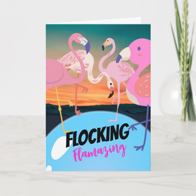 Carte Flamazing Flamazing Funny Flamants roses de Merci (Devant)