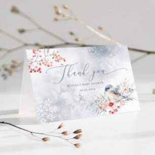 Carte Flambeaux de neige d'hiver bleu poussiéreux baby s