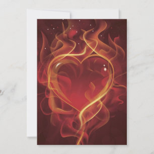Carte FlamingFlamingHeart feu d'amour rouge foncé flamme