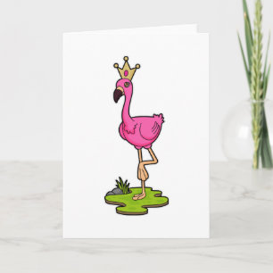 Carte Flamingo as Princess with Crown