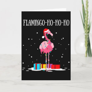 Carte Flamingo Ho Ho Ho Nk Guirlande de lumières pour sa
