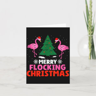 Carte Flamingo Joyeux Troupeau Noël Drôle Xmas Hommes W