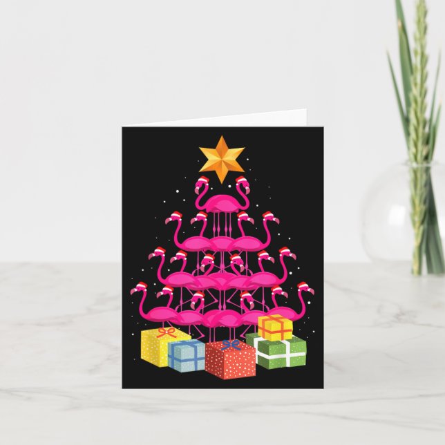 Carte Flamingo Tree Funny Ugly Christmas  (Devant)