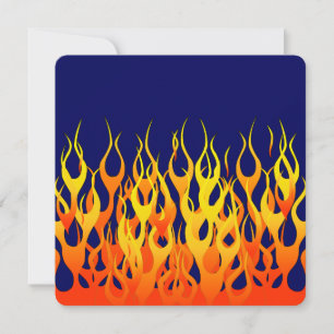 Carte Flammes de course classique sur bleu marine