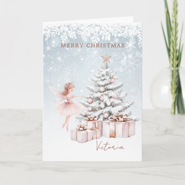 Carte Flammes de neige Ballerina Christmas Tree (Devant)