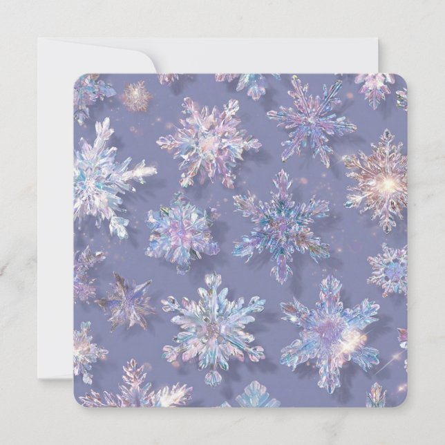 Carte Flammes de neige irisées 3D (Devant)