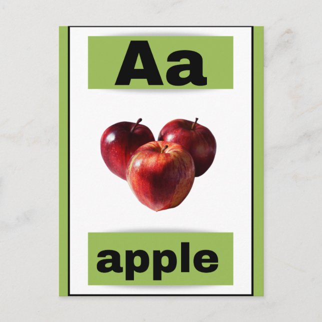 carte flash alphabet (avec image réelle) (Devant)