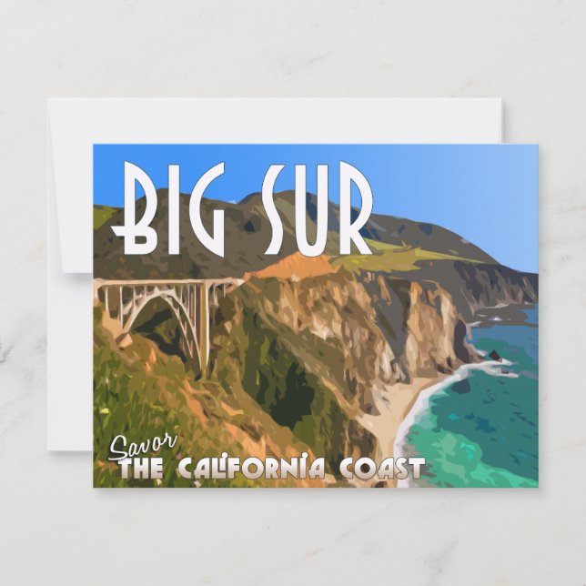 Carte Flat Big Sur California Pacific Coast Highwa (Devant)