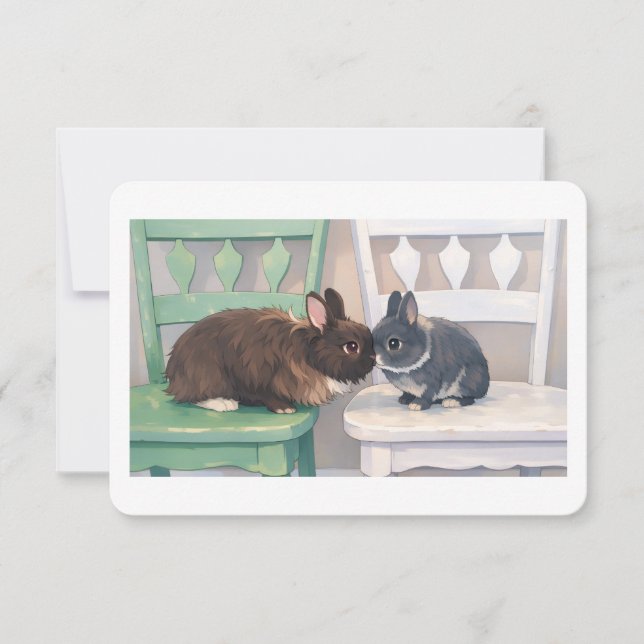 Carte Flat Card - Two Rabbits (Devant)