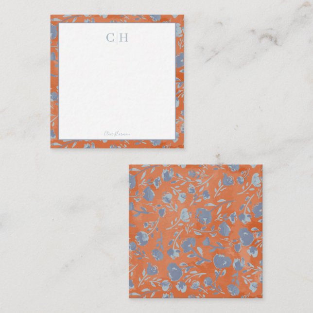 Carte Flat Flat Abstraite souple bleue et orange (Devant / Derrière)