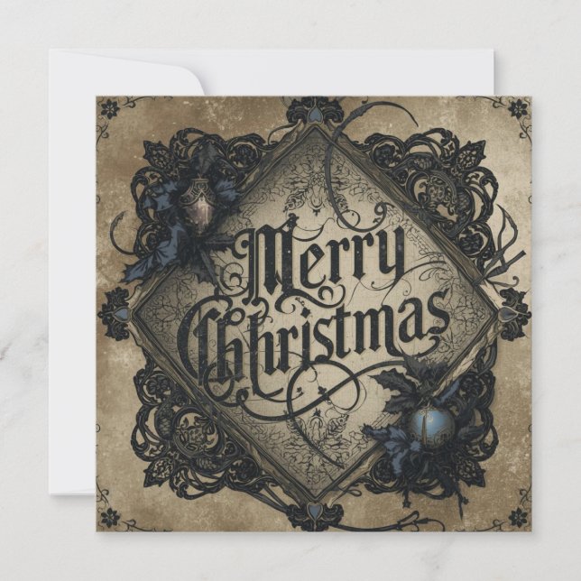 Carte flat gothic style christmas card (Devant)