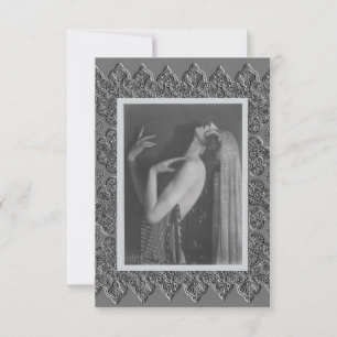 Carte Flat Note avec danseuse Vintage