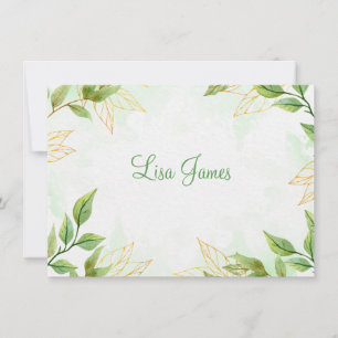 Carte Flat Note du nom personnalisé