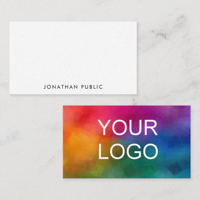 Carte Flat Note personnalisée Ajouter un logo text (Devant / Derrière)