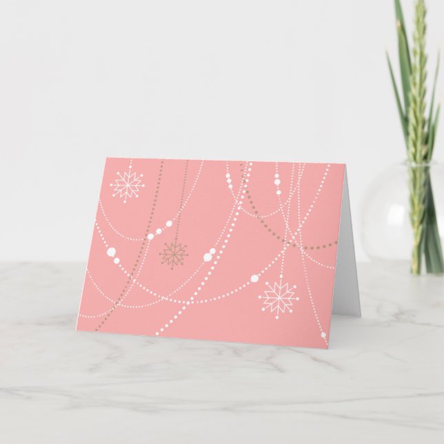 Carte Flèche de neige rose du milieu du siècle élégant h (Devant)