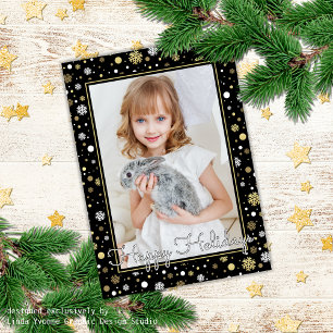 Carte Flèche-Neige Blanc Personnalisée En Vacances Noire