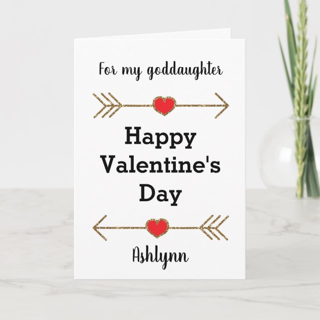 Carte Flèches Coeurs Heureuse Sainte-Valentin Godgirl (Devant)