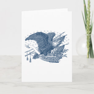 Carte Flèches criardes patriotiques vintages de drapeau