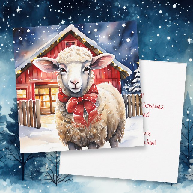 Carte Fleece Navidad | Drôle jeu de mouton de Noël (Créateur téléchargé)