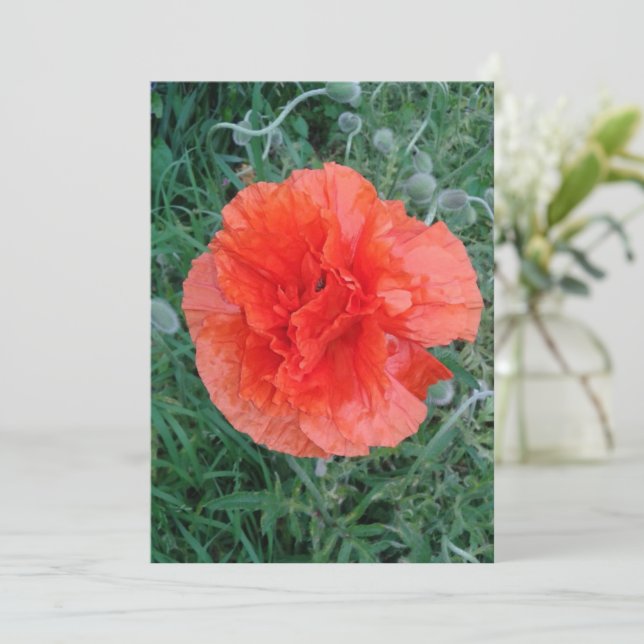 Carte Fleur à deux boutons (Debout devant)