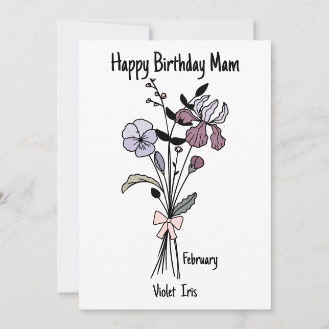 Carte Fleur Anniversaire Pour Mam (Devant)