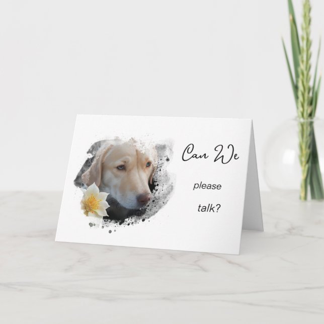 Carte *~ Fleur AP61 Peut-on parler - Chien malheureux (Devant)
