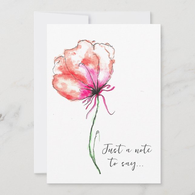 Carte Fleur aquarelle (Devant)