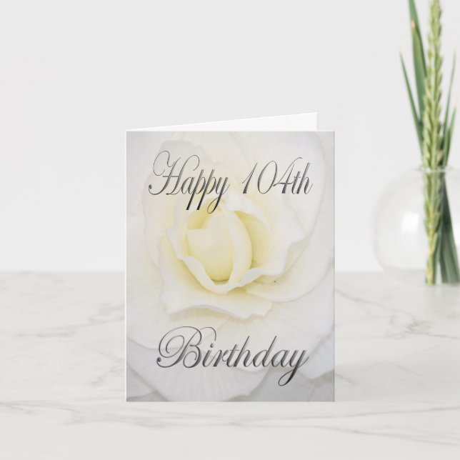 Carte Fleur blanche 104e anniversaire (Devant)