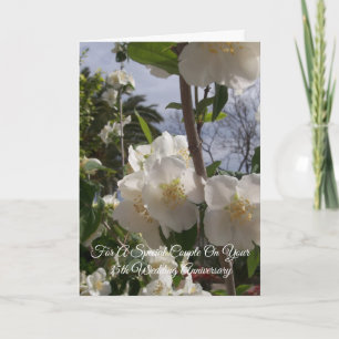 Carte Fleur blanche 35e anniversaire de mariage personna
