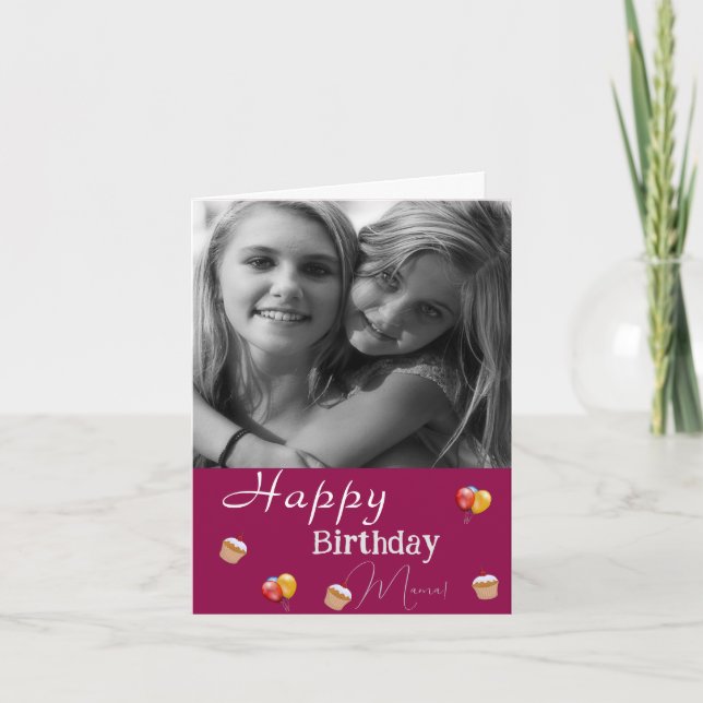 Carte Fleur blanche d'anniversaire de maman (Devant)