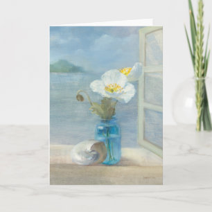 Carte Fleur blanche surplombant la mer